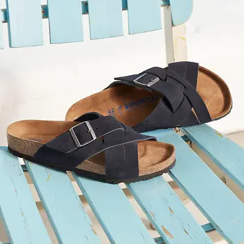 Mens black best sale leather birkenstock sandals