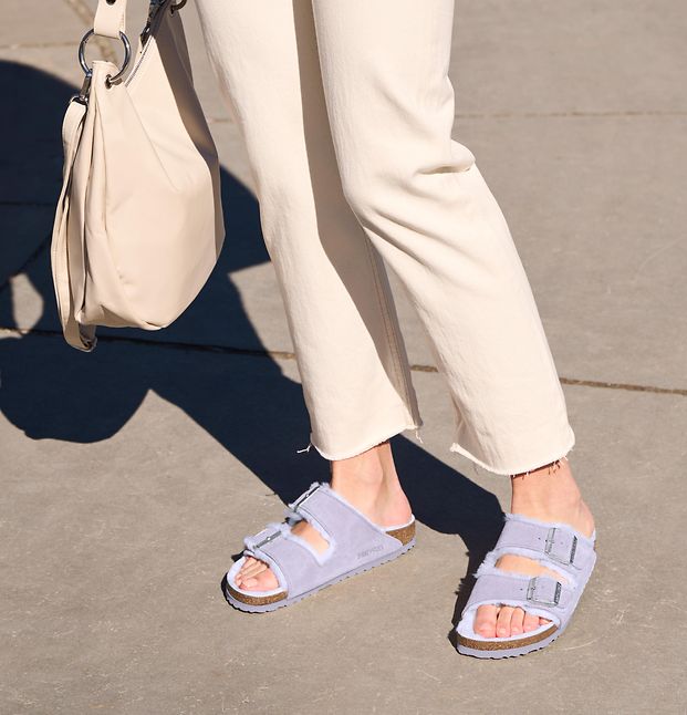 Arizona Shearling Suede Leather Purple Fog
