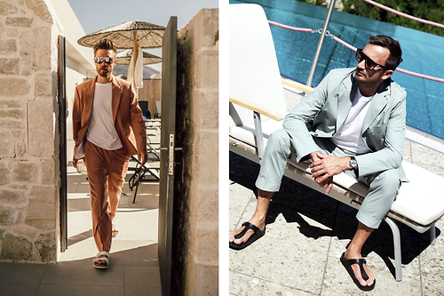 Collage of grooms in BIRKENSTOCKS