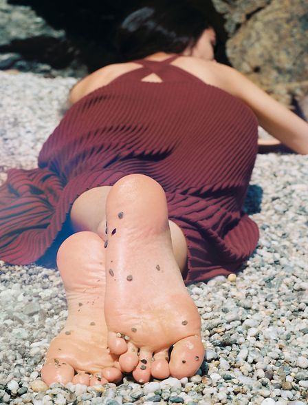 after beach routine feet