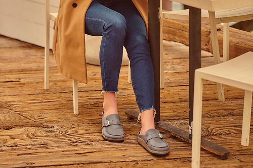Buy Gray Gray/Whale Gray Buckley Shearling Suede Leather