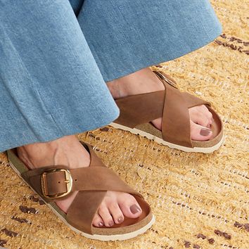 birkenstock big buckle tan