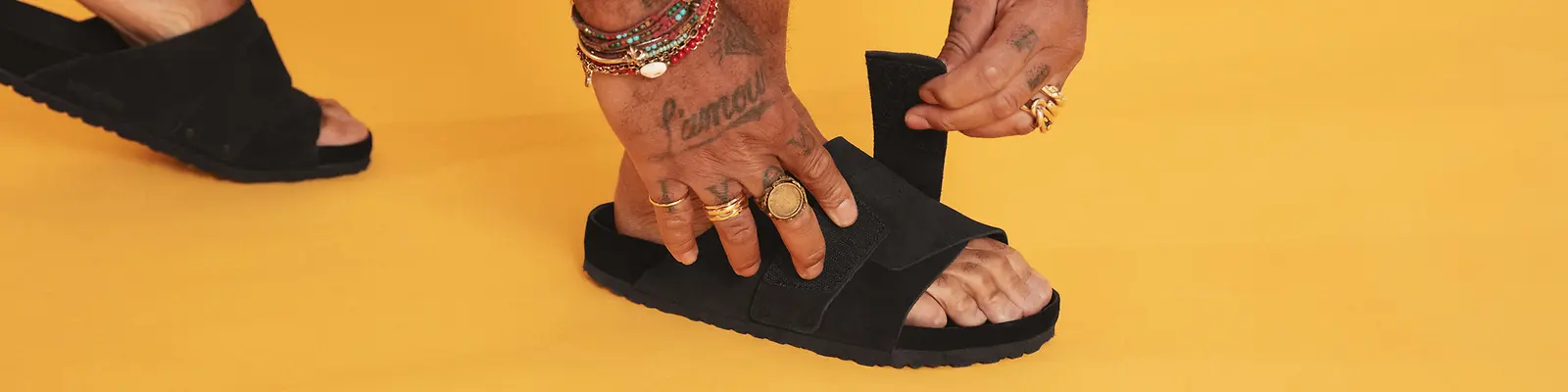 Mens slides for online narrow feet